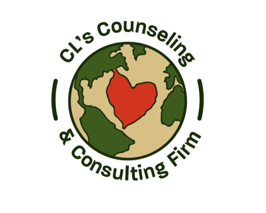 Logo of CI's Counseling & Consulting Firm with a heart on a globe.